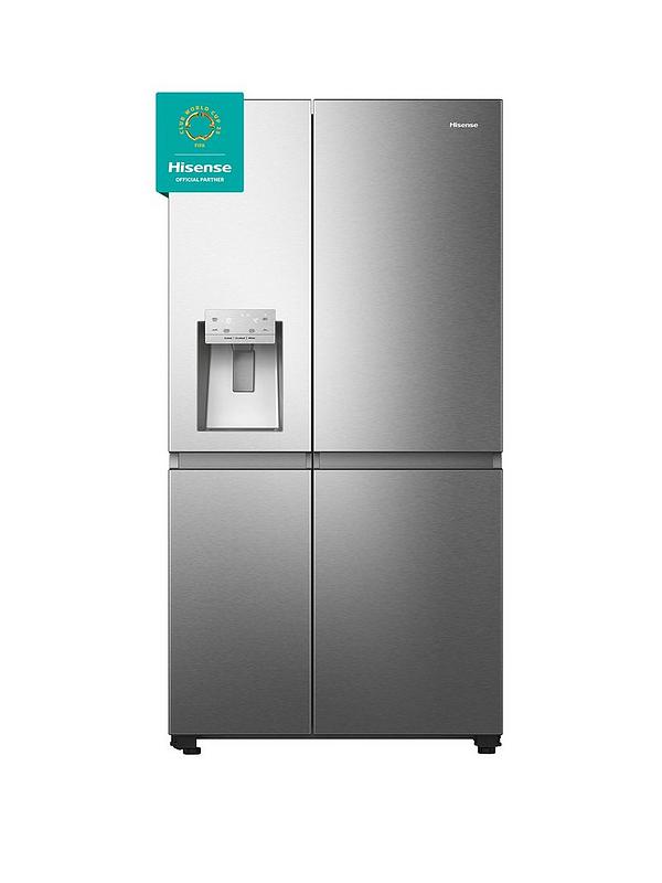 Hisense RS818N4TIE Pureflat Infinite series, 90cm Wide Side by Side, American Fridge Freezer - Stainless Steel